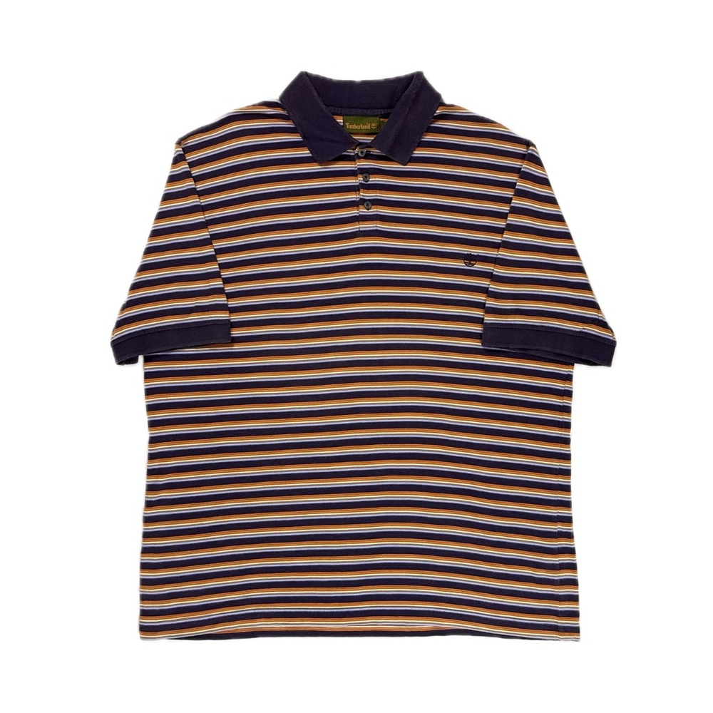 Vintage Y2K Timberland blue orange stripe‎ polo mens large